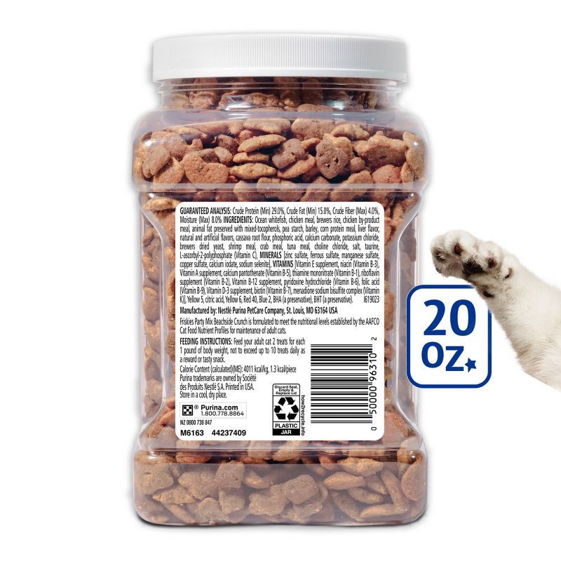 slide 10 of 12, Friskies Purina Beachside Crunch with Ocean Whitefish and Flavors of Shrimp, Crab and Tuna Flavor Cat Treats - 20oz, 20 oz