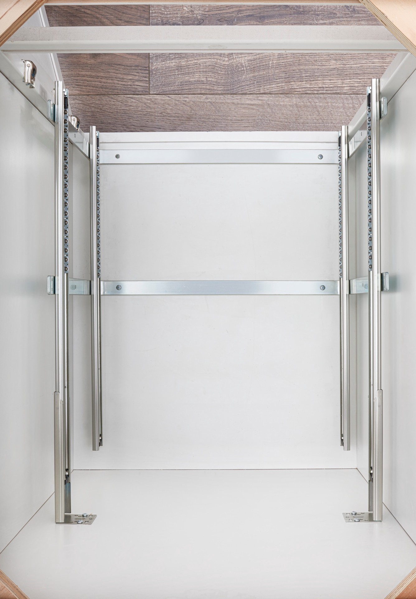 slide 4 of 6, Rev-A-Shelf Two-Tier Cookware Organizer 11.75-in W x 18-in H x 22-in D 2 -Tier Cabinet-mount Chrome Metal Soft Close Pull-out Sliding basket kit, 1 ct
