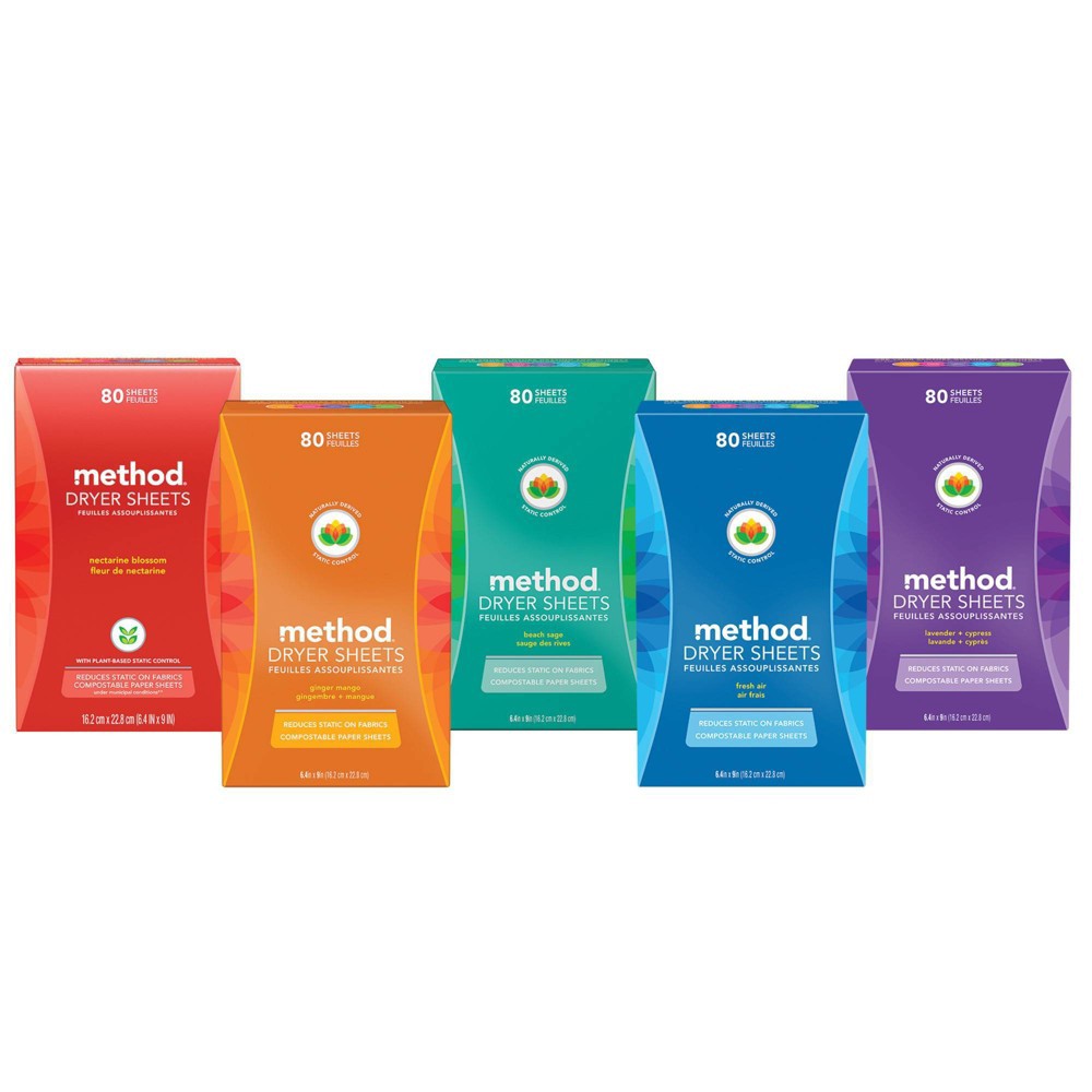 slide 4 of 5, method Ginger Mango Dryer Sheets, 80 ct