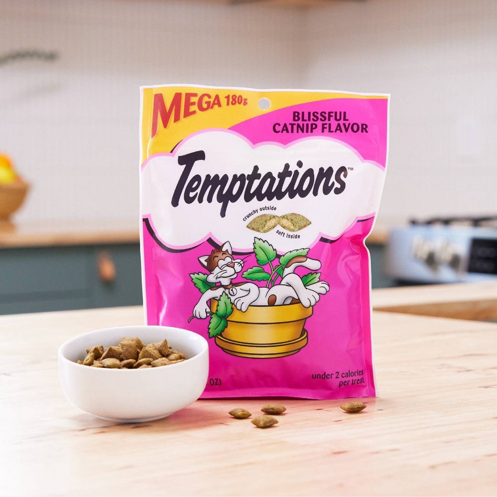 slide 4 of 6, Temptations Blissful Catnip Flavor Crunchy Cat Treats - 6.3oz, 6.3 oz