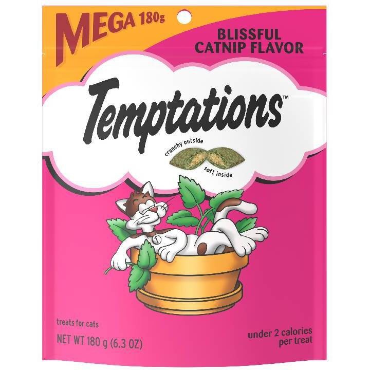 slide 1 of 6, Temptations Blissful Catnip Flavor Crunchy Cat Treats - 6.3oz, 6.3 oz