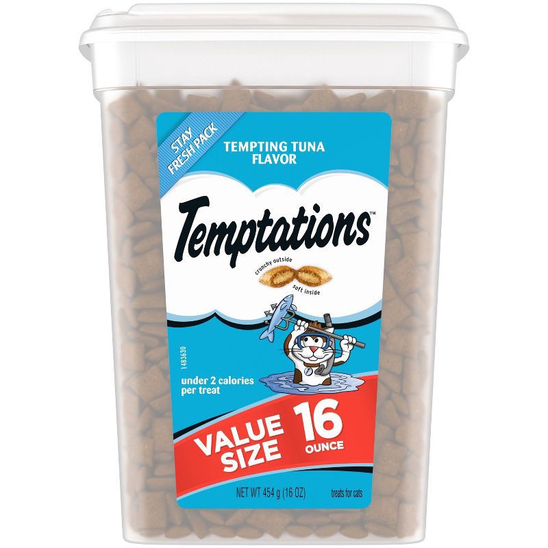 slide 1 of 10, Temptations Tempting Tuna Flavor Crunchy Cat Treats - 16oz, 16 oz