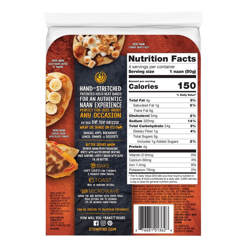 slide 2 of 8, Stonefire Mini Original Naan - 7.05oz/4ct, 7.05 oz, 4 ct
