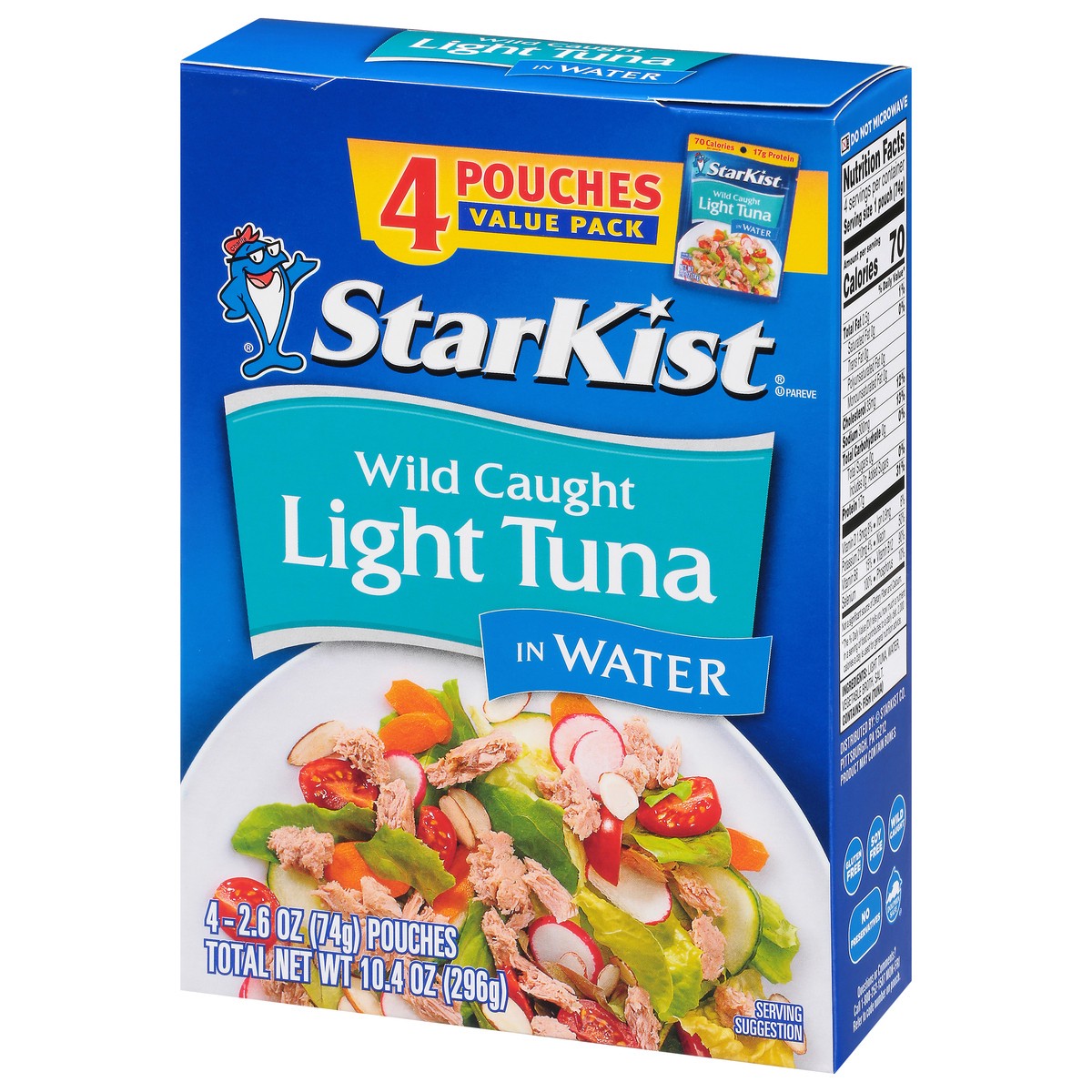 slide 3 of 9, StarKist Wild Caught Light Tuna in Water Value Pack 4 - 2.6 oz Pouches, 4 ct