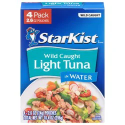 StarKist Wild Caught Light Tuna in Water 4 - 2.6 oz Pouches