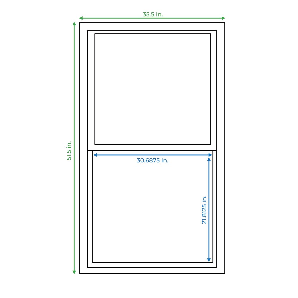 slide 4 of 6, RELIABILT 150 Series 35-1/2-in x 51-1/2-in White Exterior Vinyl New Construction Single Hung Window Low-E Double Pane Glass (Half Screen Included), 1 ct