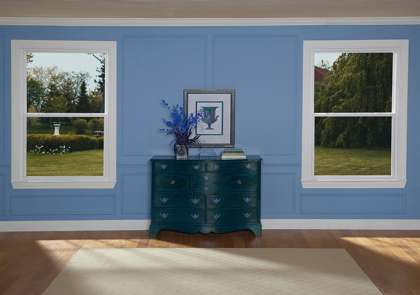 slide 4 of 6, RELIABILT 3201 Series 31-3/4-in x 53-3/4-in White Exterior White Interior Vinyl Replacement Double Hung Window Low-E argon Double Pane Glass (Half Screen Included), 1 ct