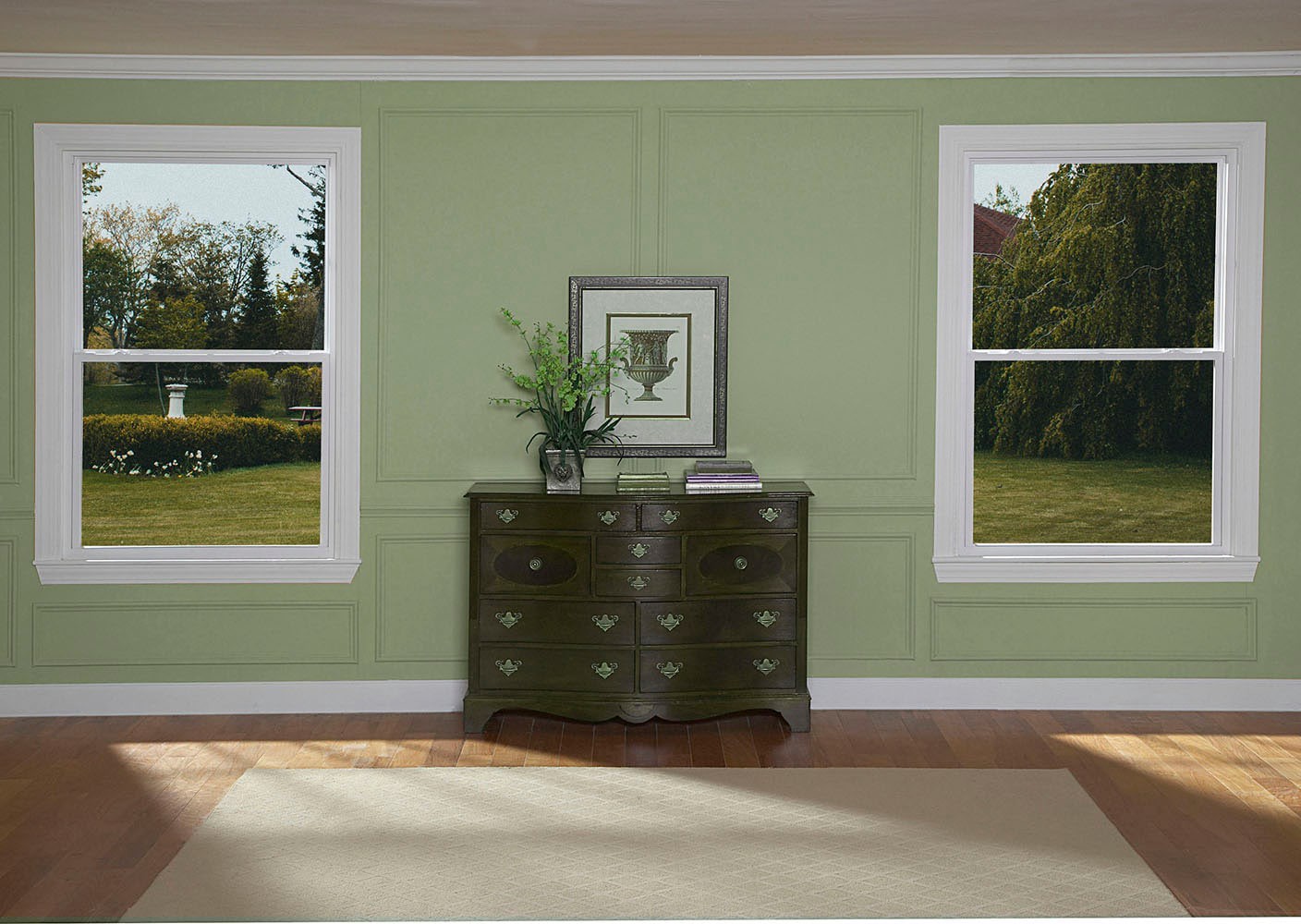 slide 6 of 6, RELIABILT 3201 Series 31-3/4-in x 53-3/4-in White Exterior White Interior Vinyl Replacement Double Hung Window Low-E argon Double Pane Glass (Half Screen Included), 1 ct