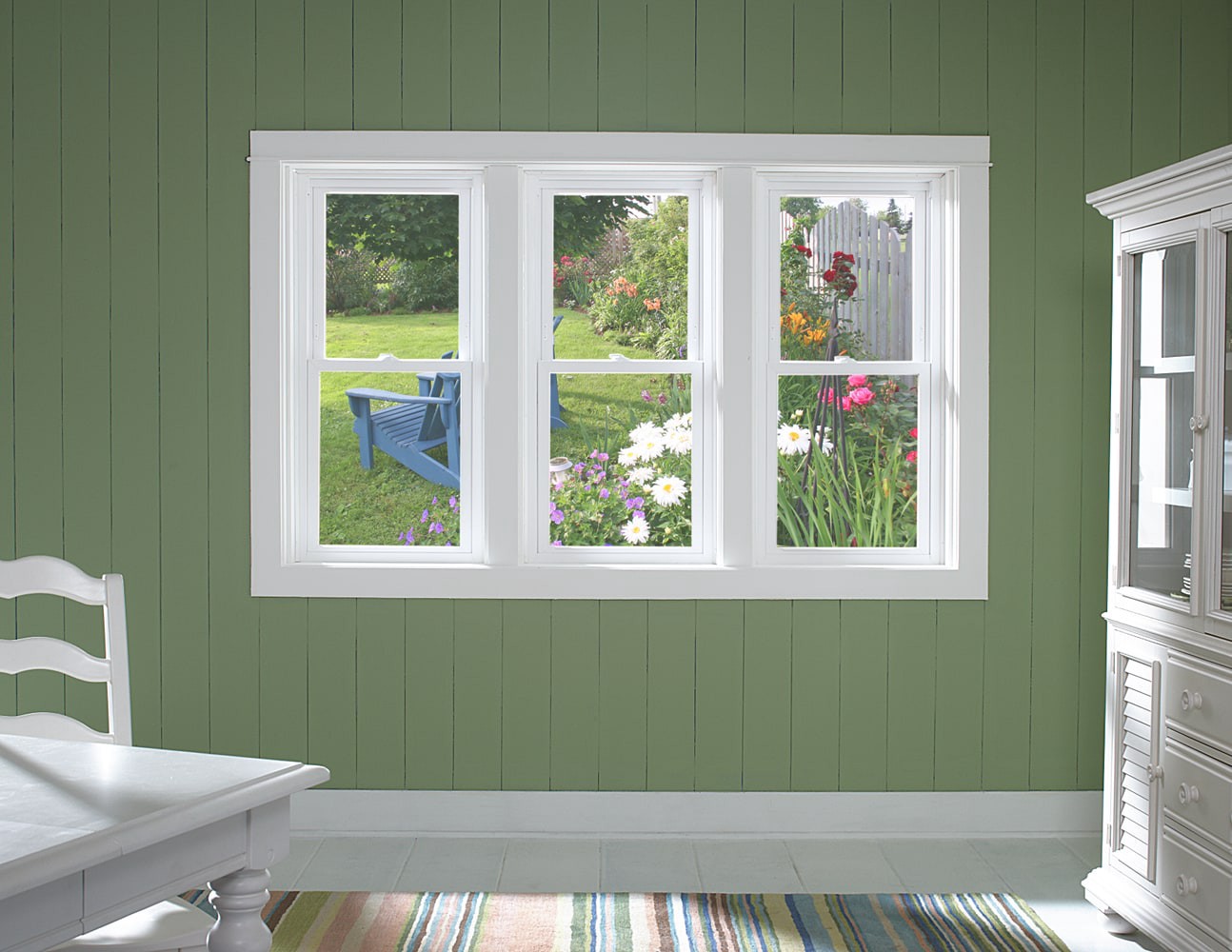 slide 6 of 6, RELIABILT 3201 Series 27-3/4-in x 53-3/4-in White Exterior White Interior Vinyl Replacement Double Hung Window Low-E argon Double Pane Glass (Half Screen Included), 1 ct