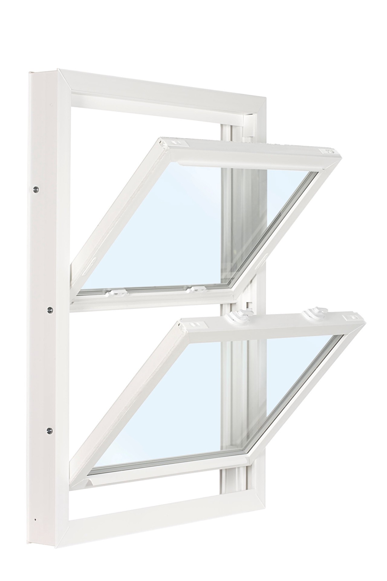 slide 1 of 6, RELIABILT 3201 Series 27-3/4-in x 37-3/4-in White Exterior White Interior Vinyl Replacement Double Hung Window Low-E argon Double Pane Glass (Half Screen Included), 1 ct