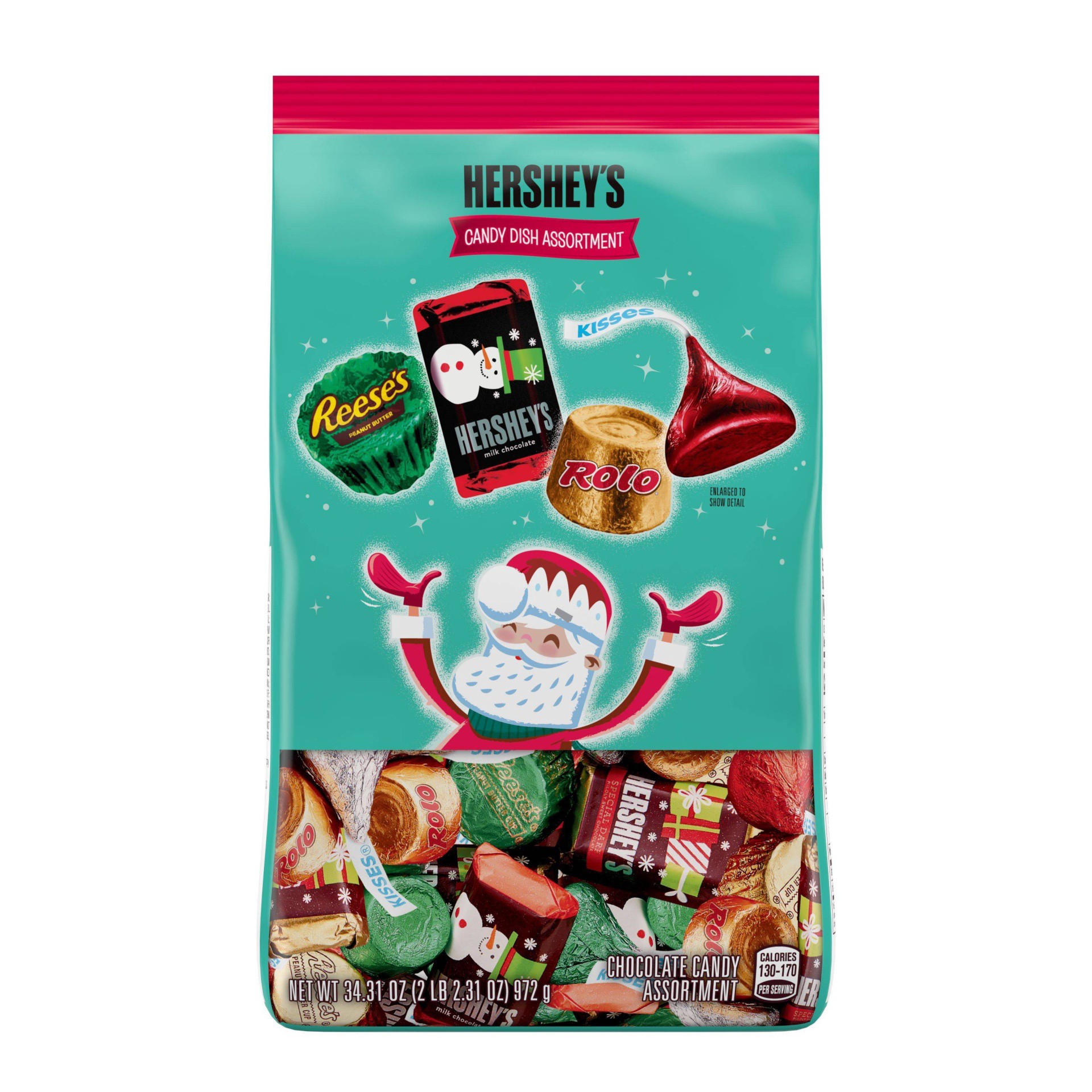 slide 1 of 3, Hershey's Holiday Candy Dish Assorted Chocolates, 34.31 oz