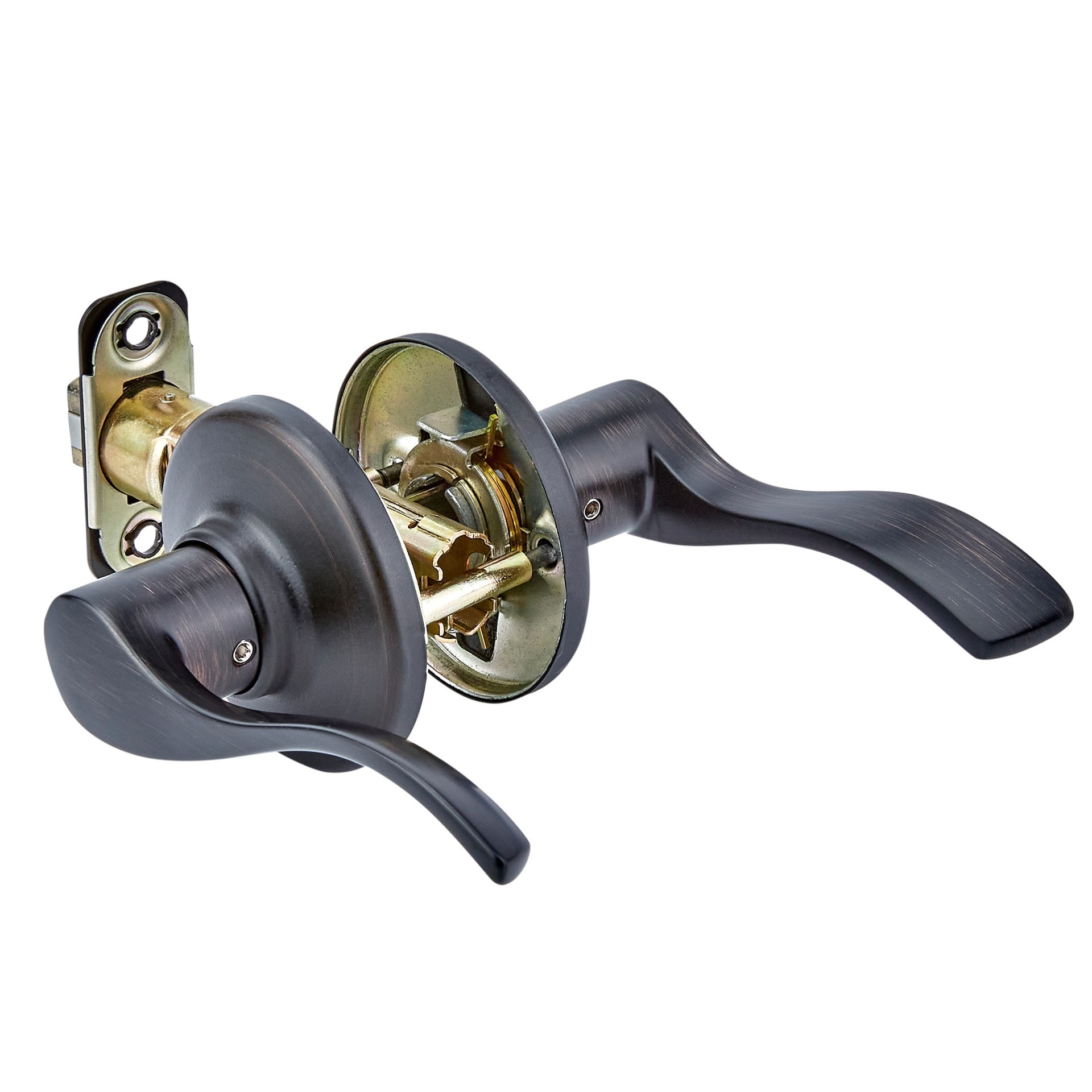 slide 4 of 6, Kwikset Balboa Venetian bronze Interior or Exterior Hall/Closet Passage Door Handle, 1 ct