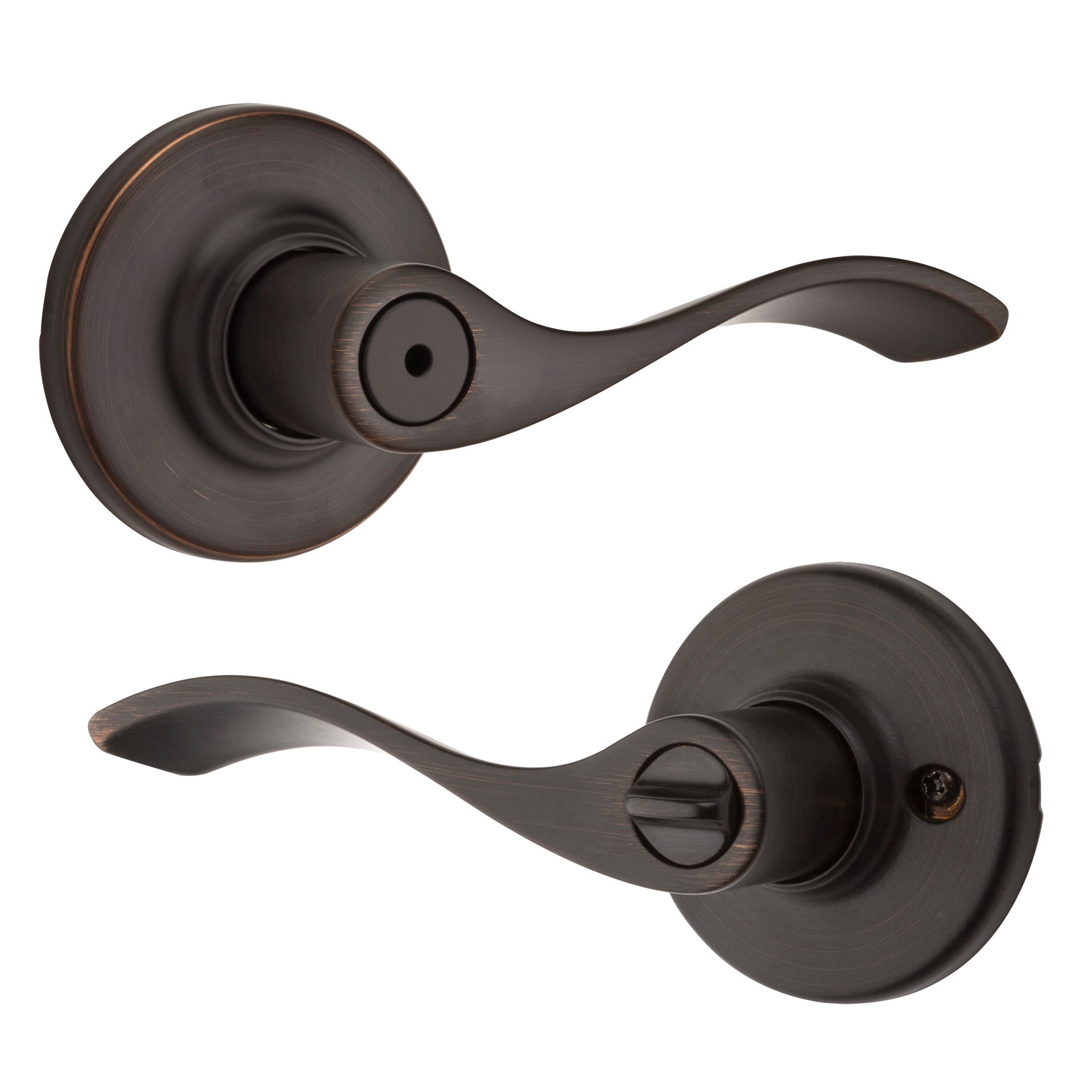 slide 1 of 6, Kwikset Balboa Venetian bronze Interior or Bed/Bath Privacy Door Handle, 1 ct