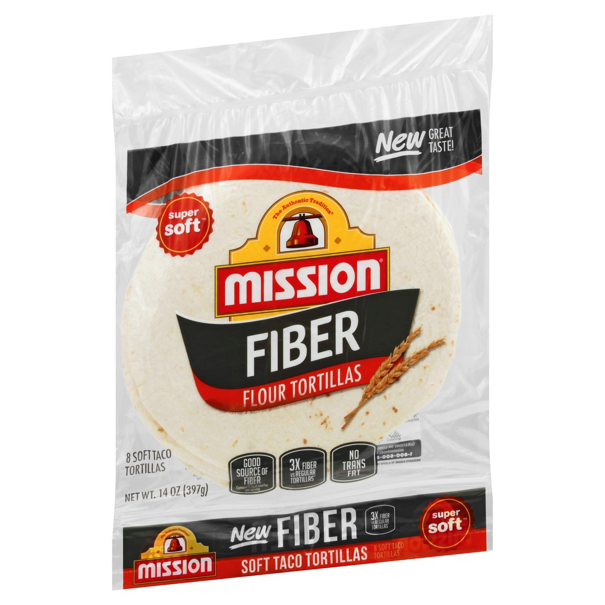 slide 2 of 10, Mission Fiber Flour Tortillas, 8 ct; 14 oz