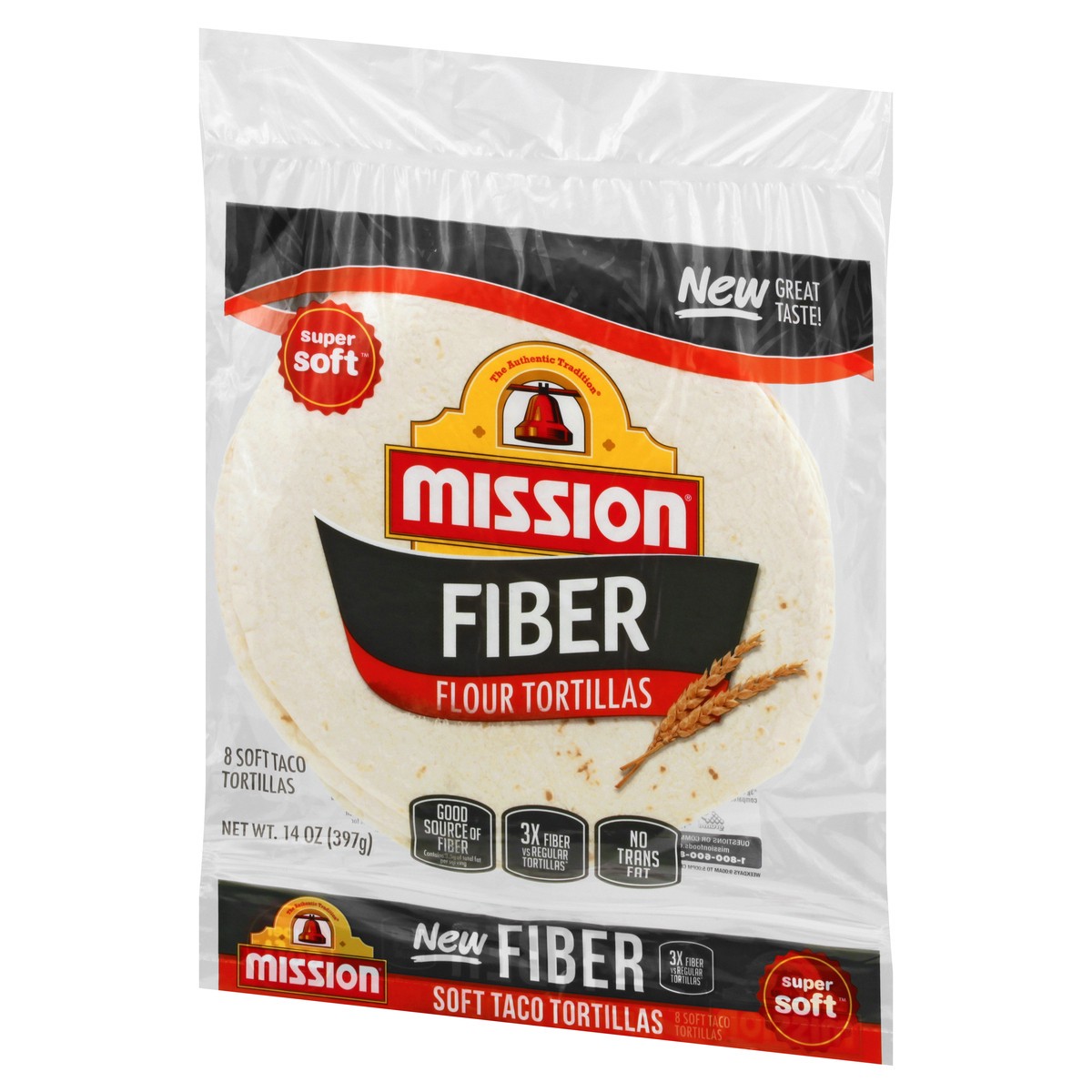 slide 3 of 10, Mission Fiber Flour Tortillas, 8 ct; 14 oz