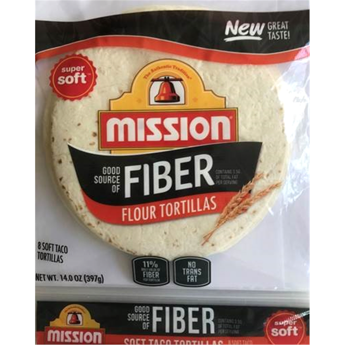 slide 1 of 10, Mission Fiber Flour Tortillas, 8 ct; 14 oz