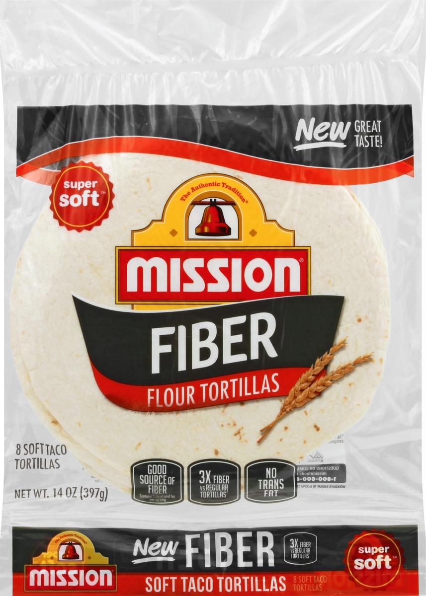 slide 9 of 10, Mission Fiber Flour Tortillas, 8 ct; 14 oz