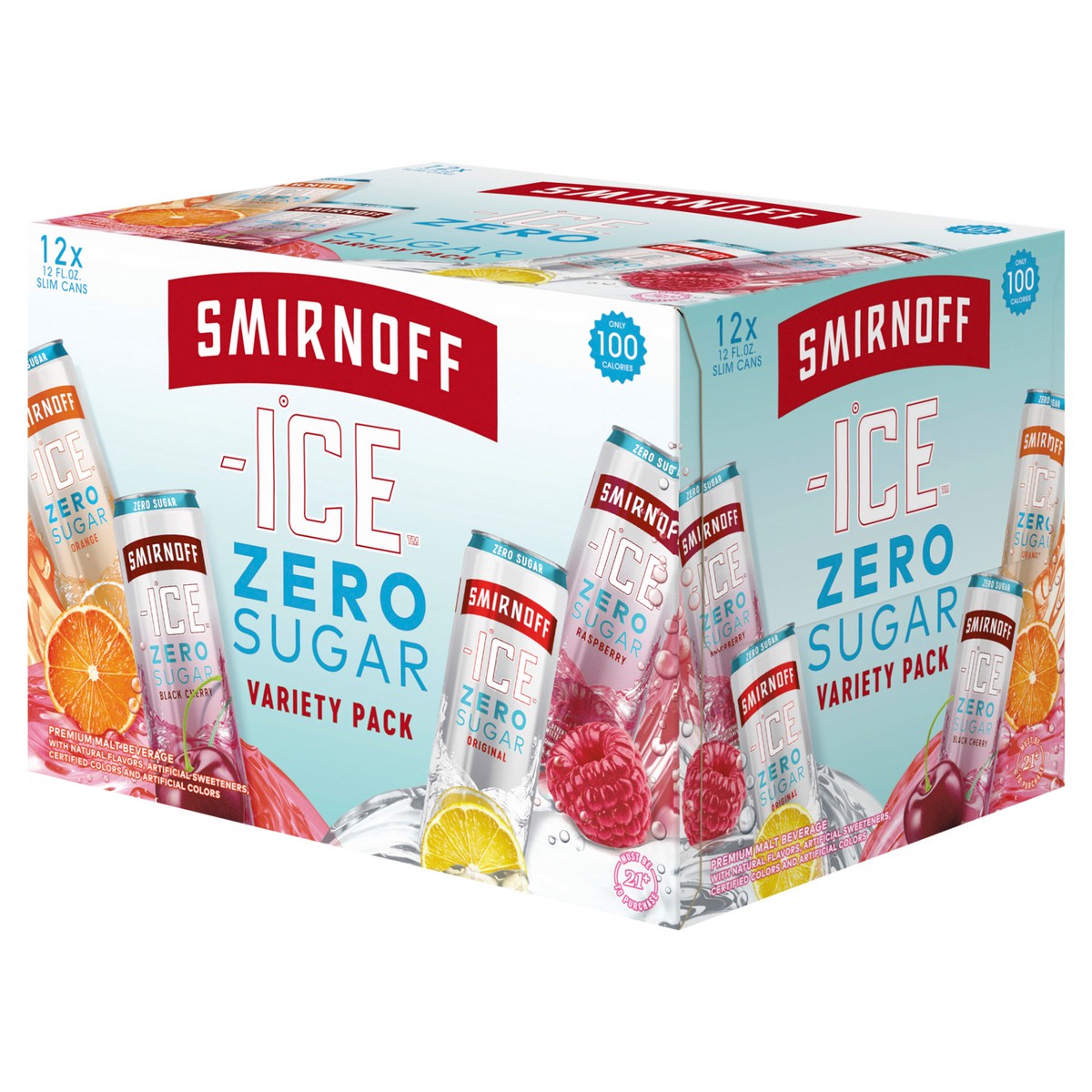 slide 5 of 7, Smirnoff Ice Zero Sugar 12 Pack Variety Pack Beer 12 ea, 12 ct; 12 oz
