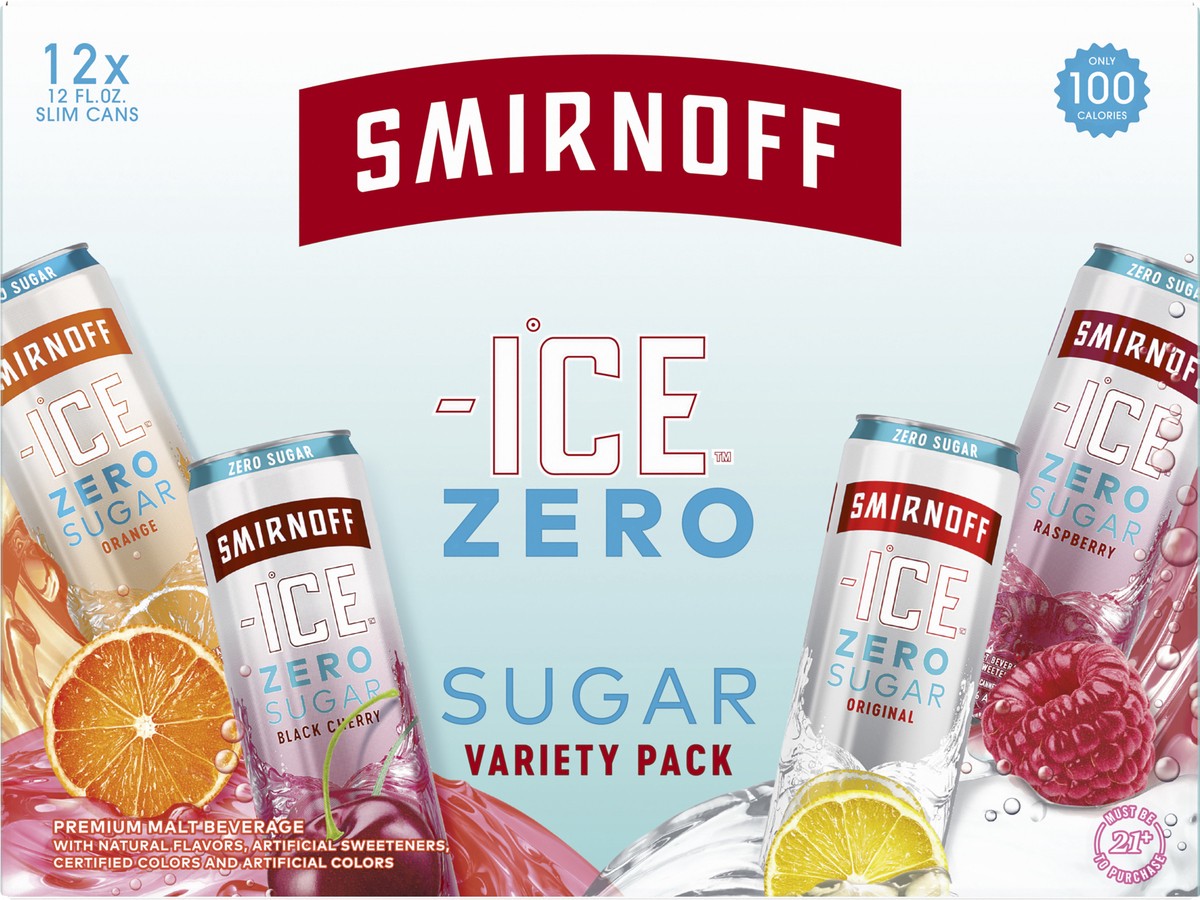 slide 4 of 7, Smirnoff Ice Zero Sugar 12 Pack Variety Pack Beer 12 ea, 12 ct; 12 oz