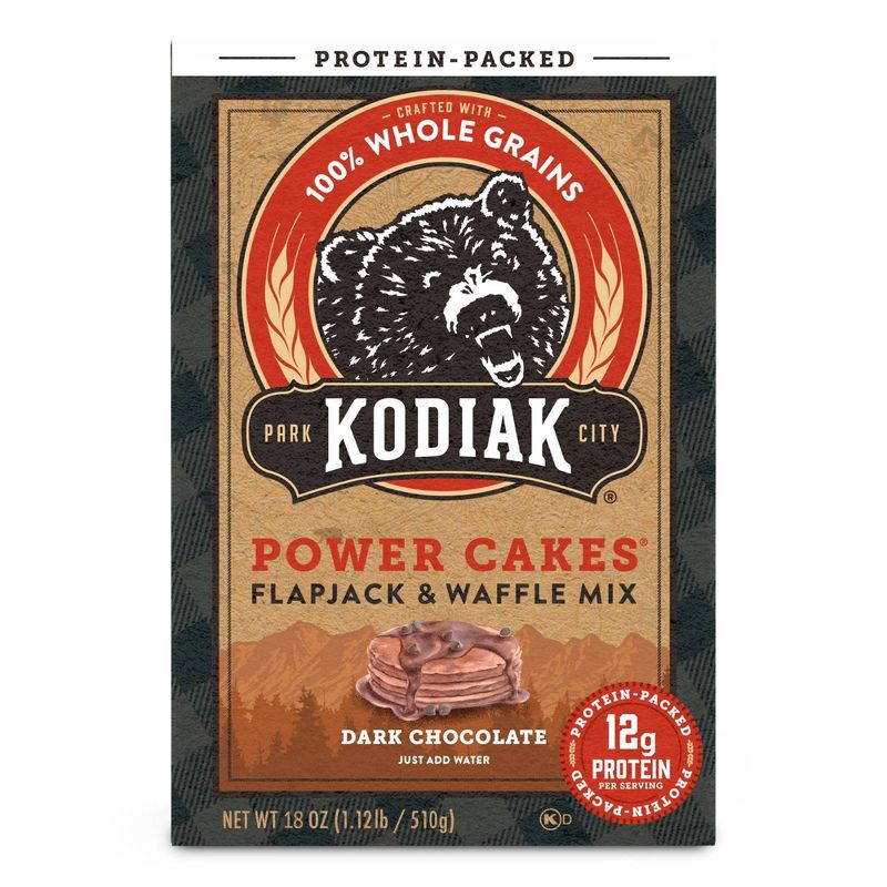 slide 1 of 8, Kodiak Cakes Kodiak Protein-Packed Flapjack & Waffle Mix Dark Chocolate - 18oz, 18 oz