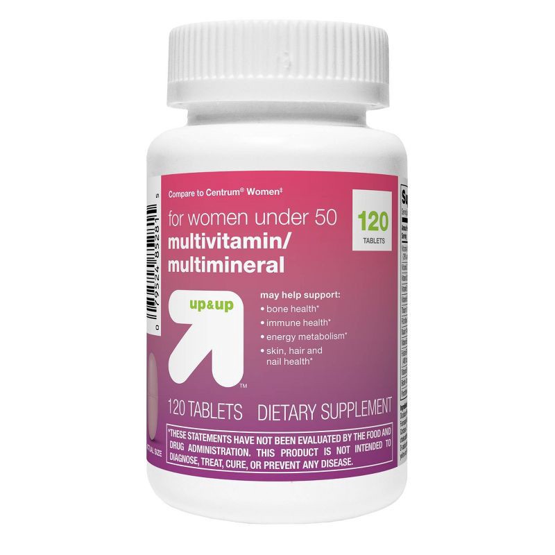 slide 1 of 4, Women's Under 50 Multivitamin Dietary Supplement Tablets - 120ct - up&up™, 120 ct