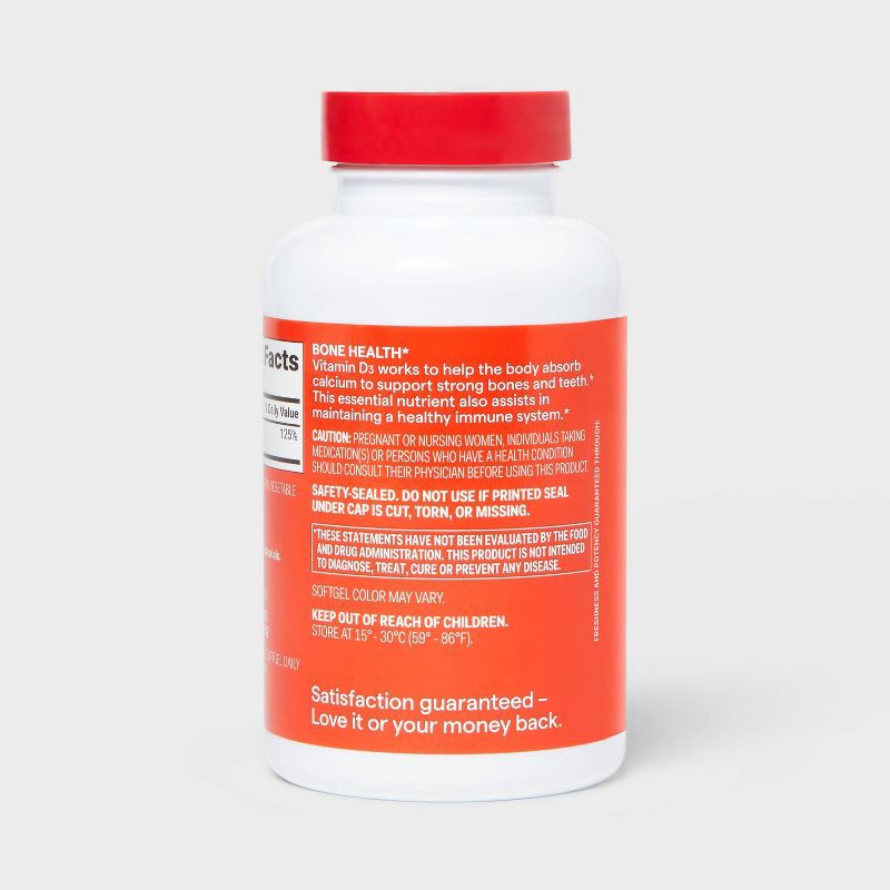 slide 4 of 5, Vitamin D3 Bone Health Dietary Supplement Softgels - 500ct - up&up™, 500 ct
