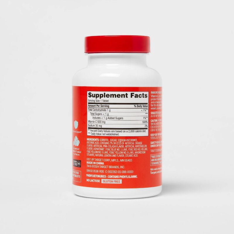 slide 3 of 5, Vitamin C Chewable Tablets - Tropical Fruit - 100ct - up&up™, 100 ct