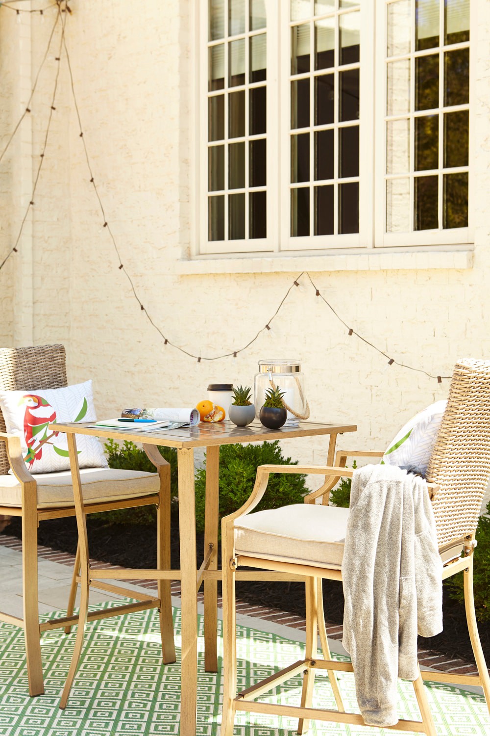 slide 2 of 6, allen + roth 13-ft Plug-in Brown Outdoor String Light with 10 White -Light Incandescent Edison Bulbs, 1 ct