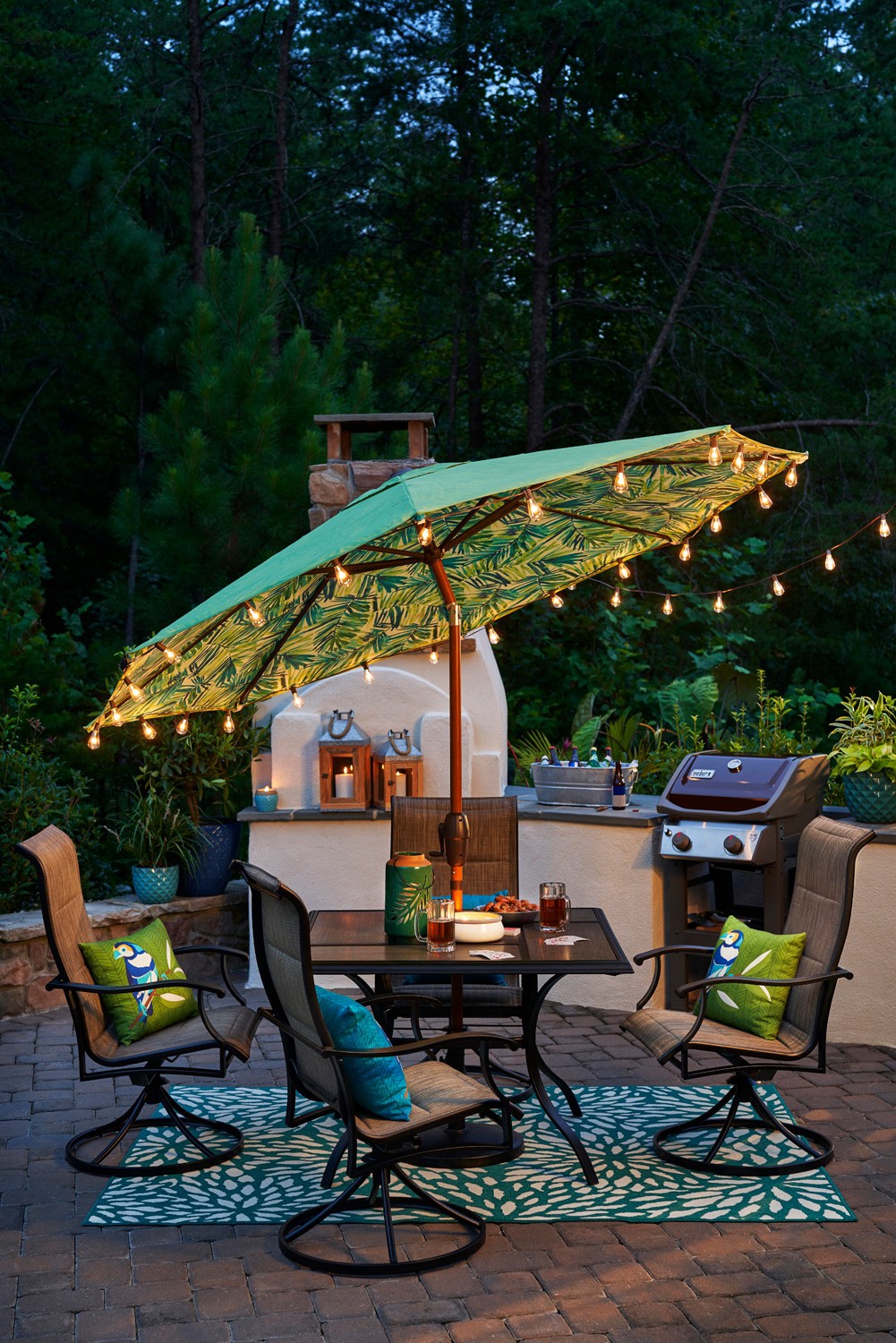 slide 3 of 6, allen + roth 13-ft Plug-in Brown Outdoor String Light with 10 White -Light Incandescent Edison Bulbs, 1 ct