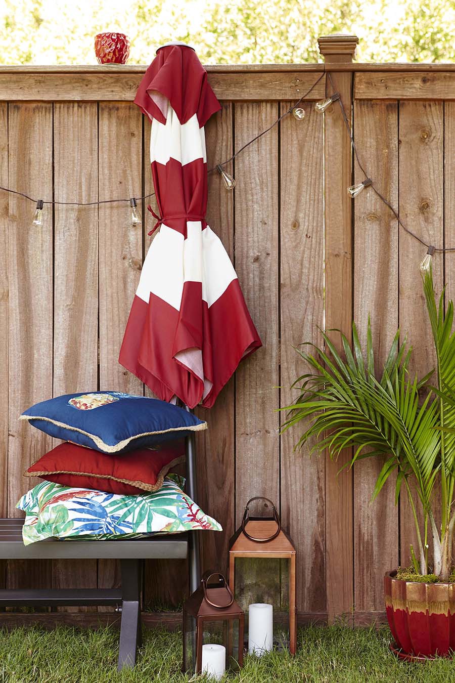 slide 4 of 6, allen + roth 13-ft Plug-in Brown Outdoor String Light with 10 White -Light Incandescent Edison Bulbs, 1 ct