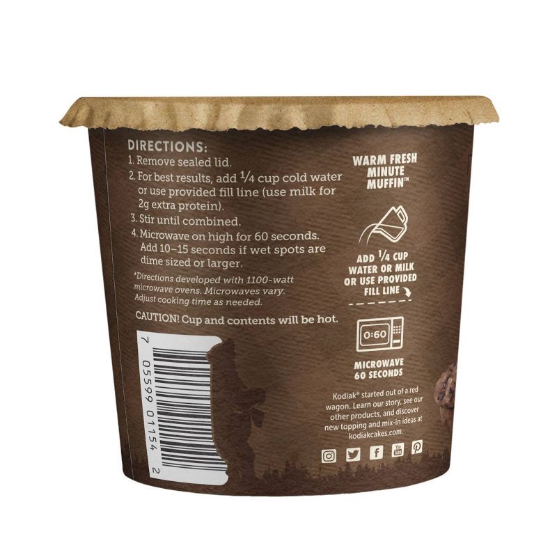 slide 3 of 5, Kodiak Cakes Protein-Packed Single-Serve Muffin Cup Double Dark Chocolate - 2.36oz, 2.36 oz