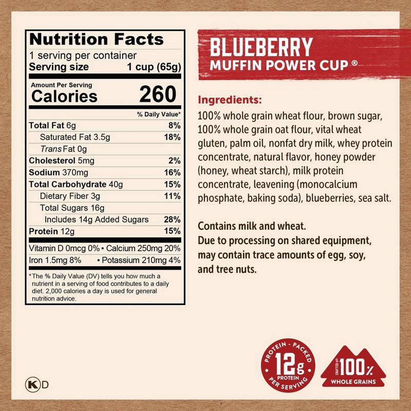 slide 3 of 7, Kodiak Cakes Protein-Packed Single-Serve Muffin Cup Blueberry - 2.29oz, 2.29 oz