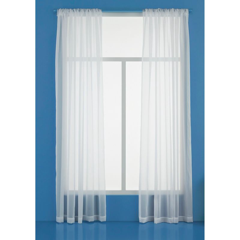 slide 1 of 1, 60"x63" Sheer Window Curtain Panel White - Room Essentials™: Recycled Polyester, Rod Pocket, OEKO-TEX Certified, 1 ct