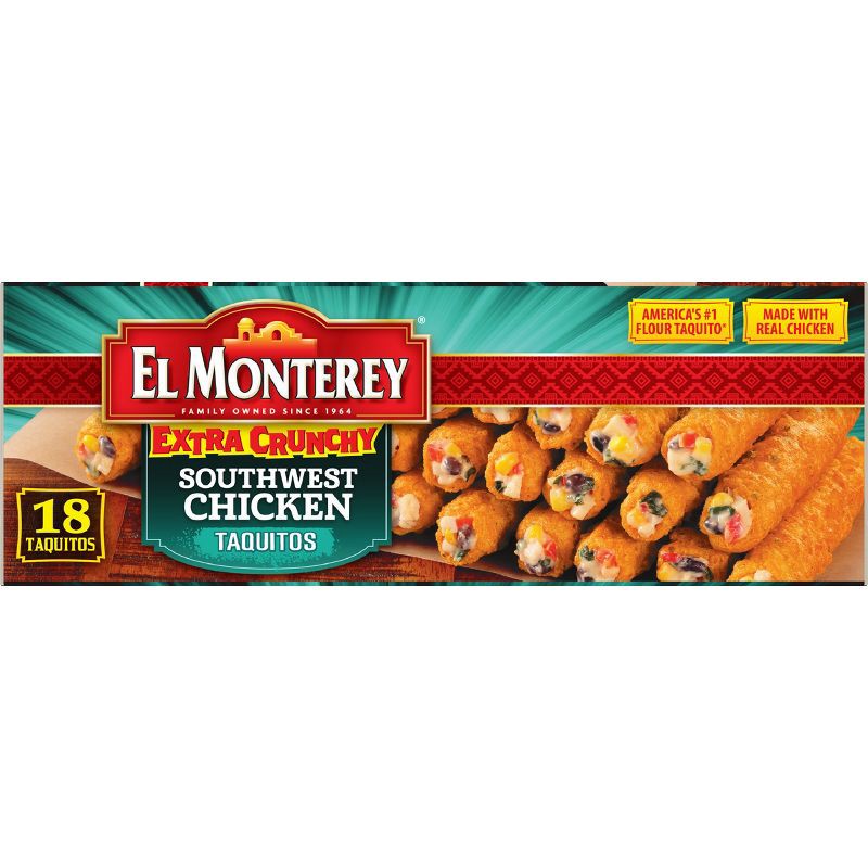 slide 3 of 8, El Monterey Southwest Chicken Extra Crunchy Frozen Taquitos - 20.7oz/18ct, 20.7 oz, 18 ct