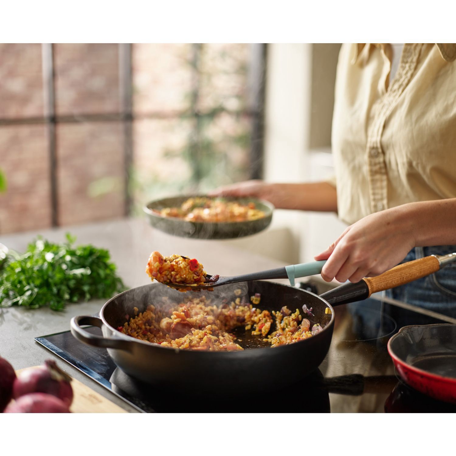 slide 2 of 5, Joseph Joseph Duo Solid Spoon With Tool Rest, Opal, 1 ct