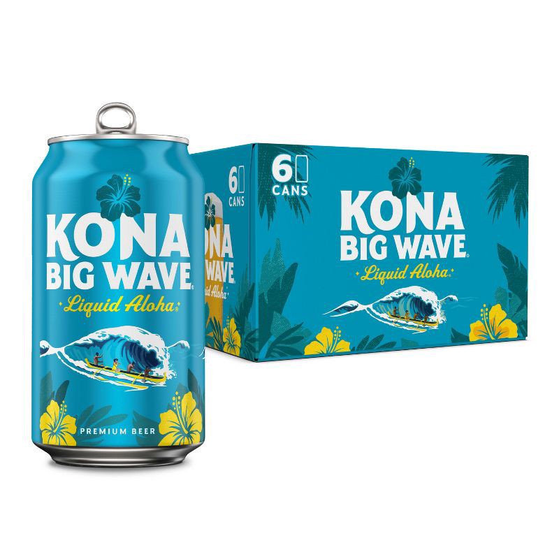 slide 1 of 8, Kona Brewing Co. Kona Big Wave Golden Ale Beer - 6pk/12 fl oz Cans, 6 ct; 12 fl oz
