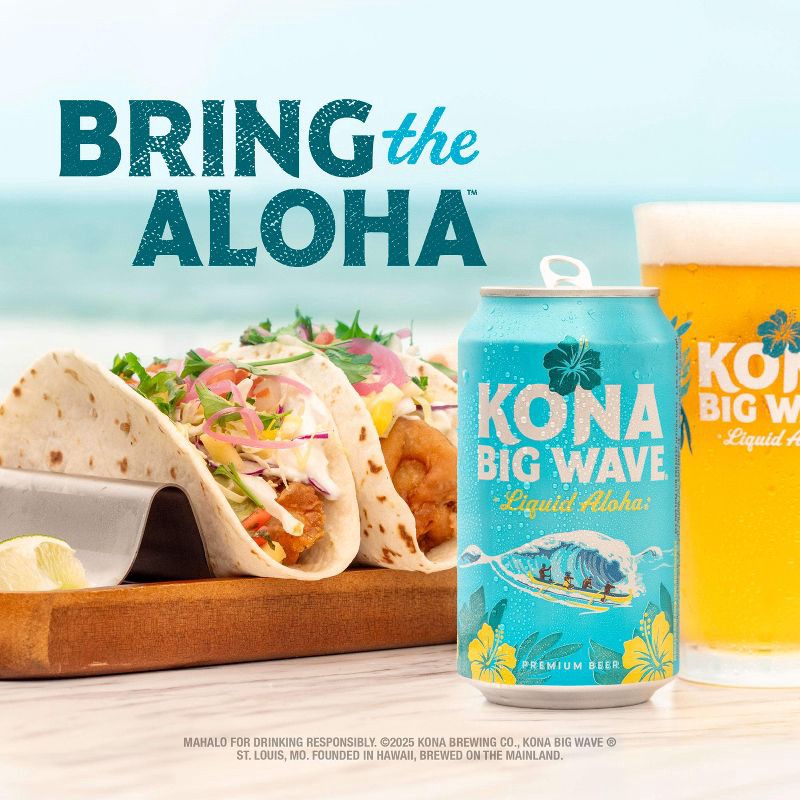 slide 7 of 8, Kona Brewing Co. Big Wave Golden Ale Beer - 12pk/12 fl oz Cans, 12 ct; 12 fl oz