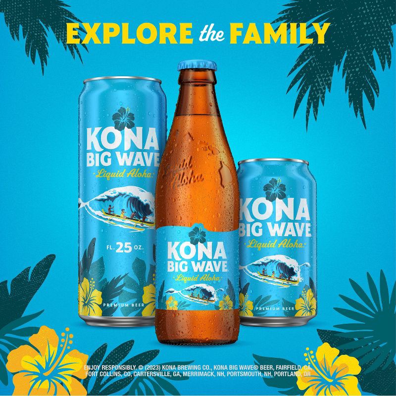 slide 7 of 10, Kona Brewing Co. Kona Big Wave Golden Ale Beer - 12pk/12 fl oz Cans, 12 ct; 12 fl oz