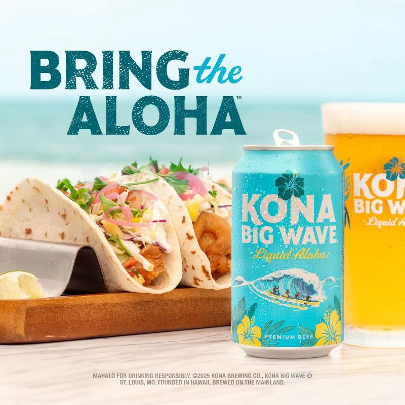 slide 7 of 8, Kona Brewing Co. Big Wave Golden Ale Beer - 12pk/12 fl oz Cans, 12 ct; 12 fl oz