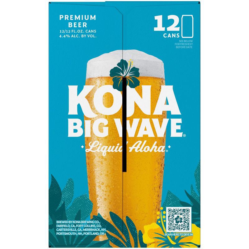 slide 8 of 10, Kona Brewing Co. Kona Big Wave Golden Ale Beer - 12pk/12 fl oz Cans, 12 ct; 12 fl oz
