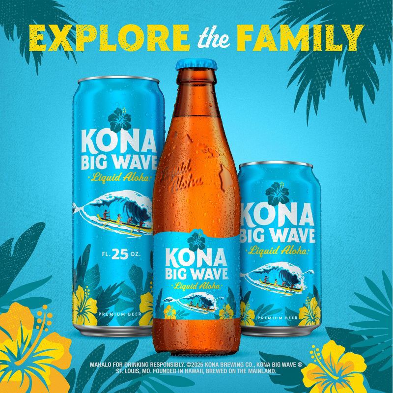 slide 8 of 8, Kona Brewing Co. Big Wave Golden Ale Beer - 12pk/12 fl oz Cans, 12 ct; 12 fl oz