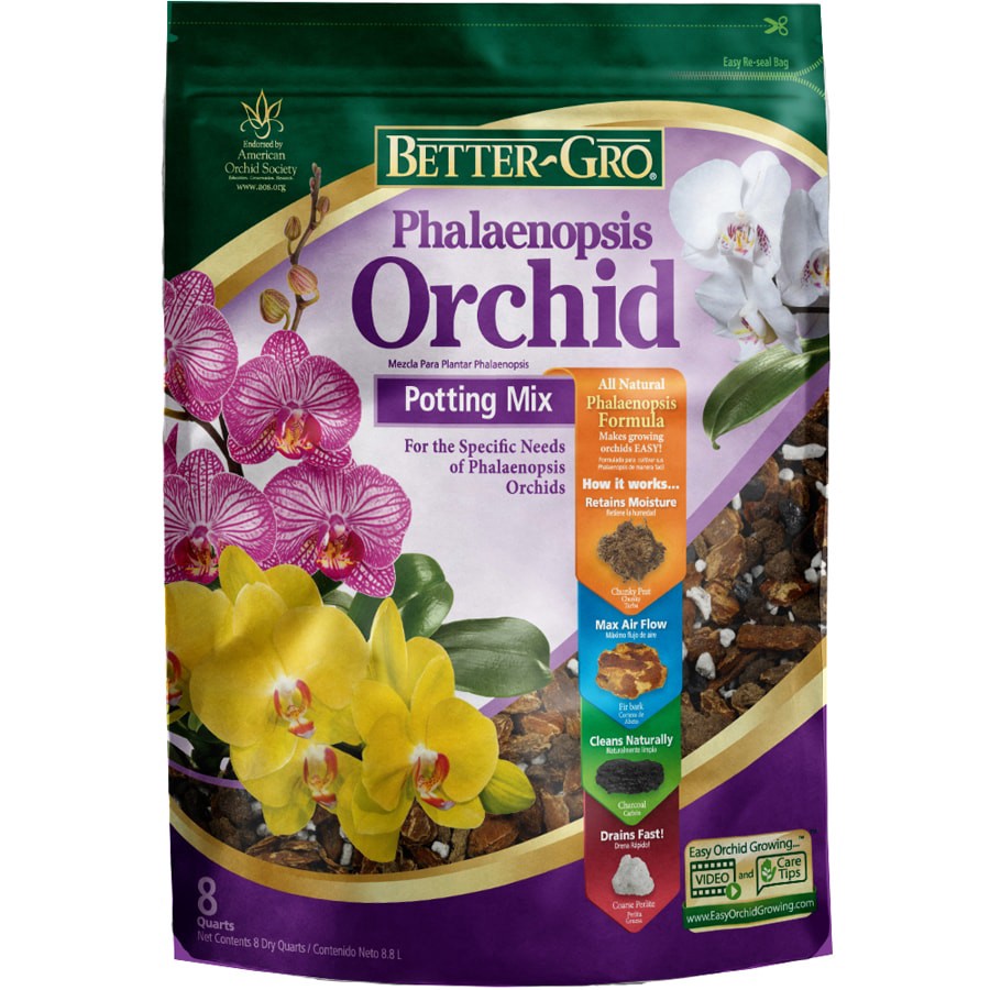 slide 1 of 3, Better-Gro Orchid 8 Quart(s) All-purpose Organic Potting soil mix, 1 ct