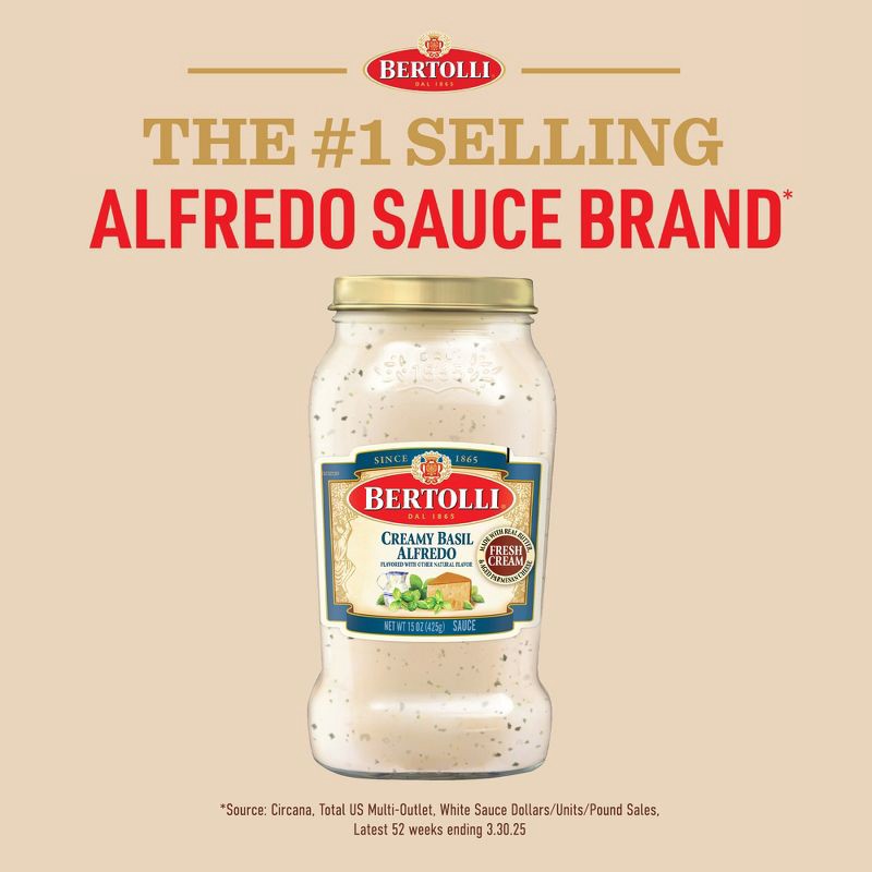 slide 4 of 8, Bertolli Creamy Basil Alfredo Sauce - 15oz, 15 oz