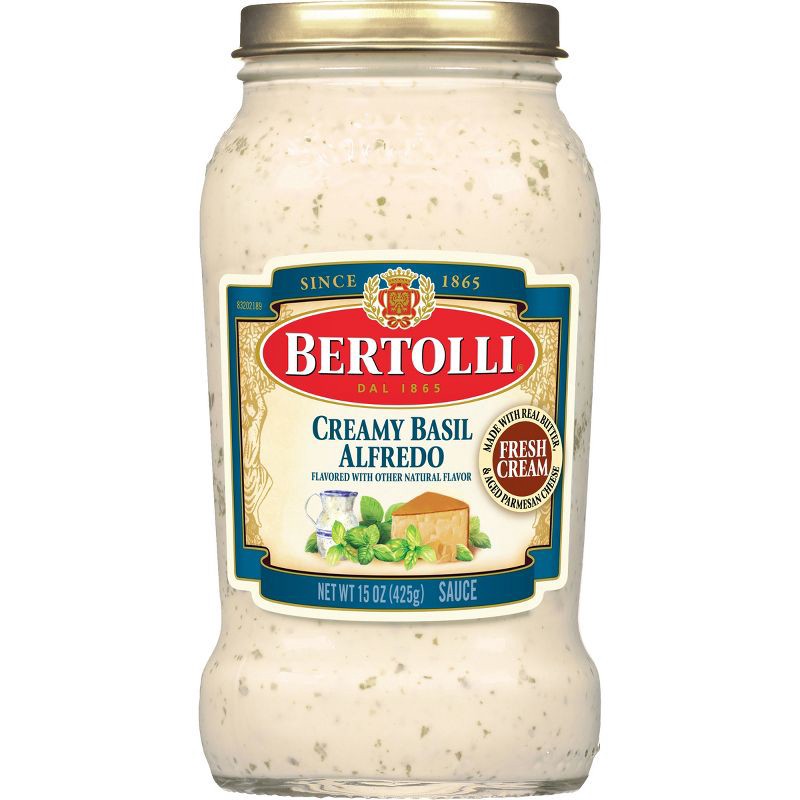 slide 1 of 8, Bertolli Creamy Basil Alfredo Sauce - 15oz, 15 oz