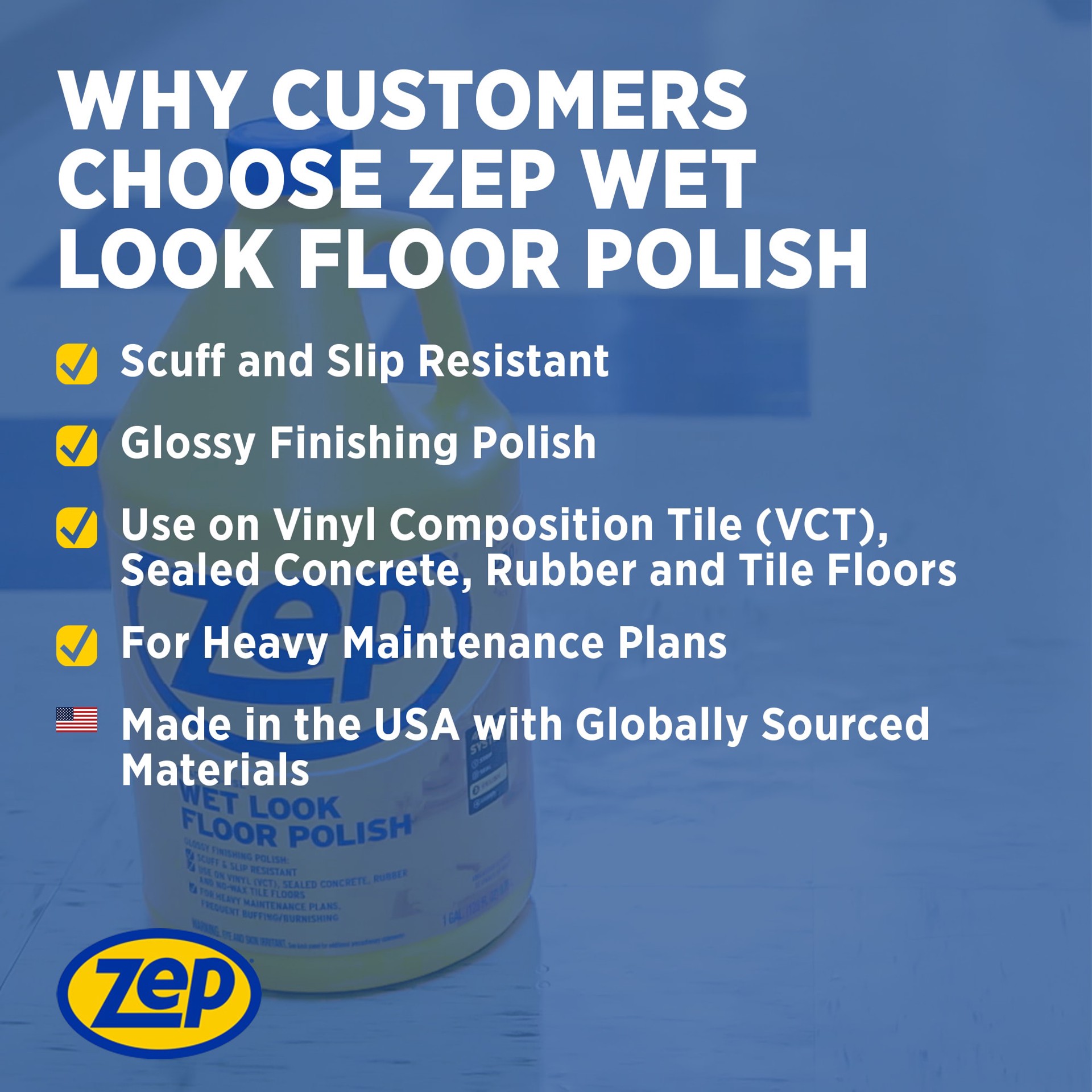 slide 4 of 6, Zep Ready To Use Wet Look High gloss Floor Polish 128 Fluid ounce (s), 1 ct