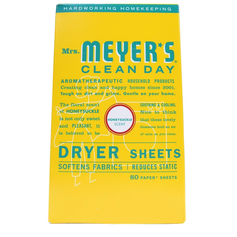 slide 2 of 5, Mrs. Meyer's Clean Day Honeysuckle Scent Dryer Sheets, 80 ct