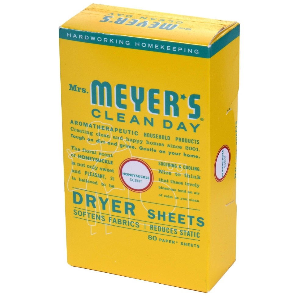 slide 4 of 5, Mrs. Meyer's Clean Day Honeysuckle Scent Dryer Sheets, 80 ct