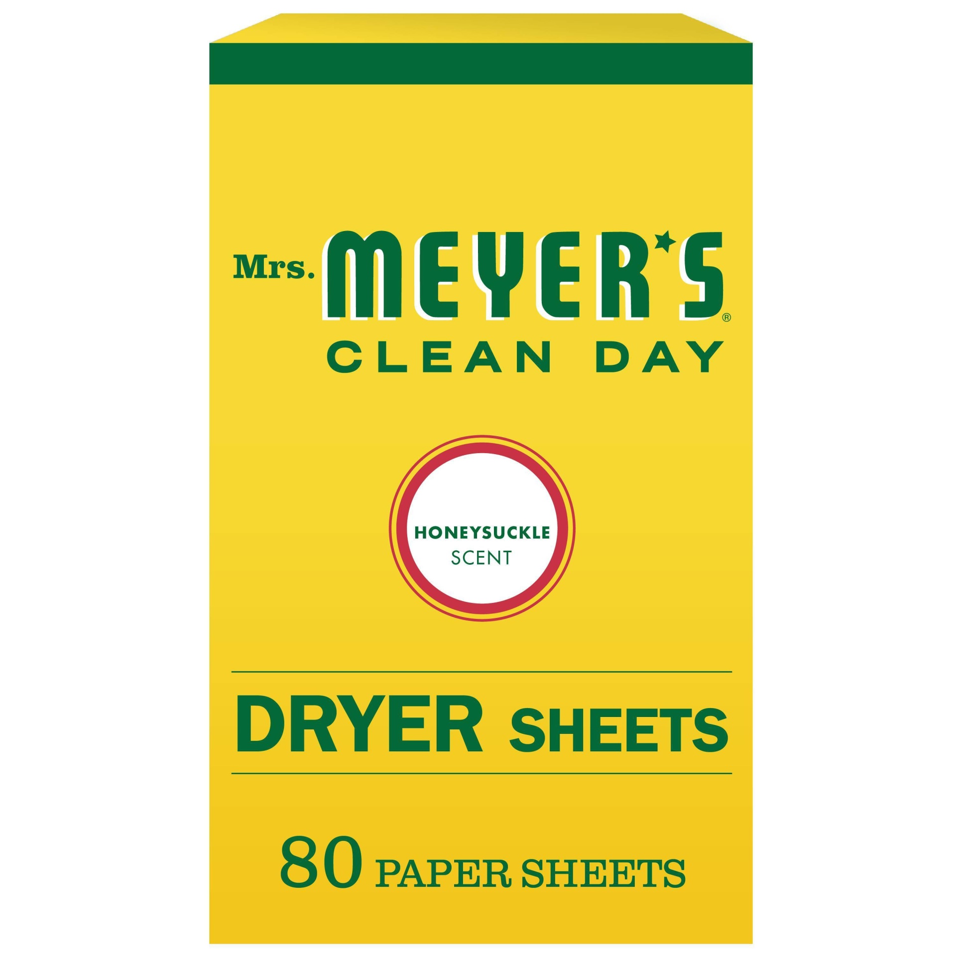 slide 1 of 5, Mrs. Meyer's Clean Day Honeysuckle Scent Dryer Sheets, 80 ct