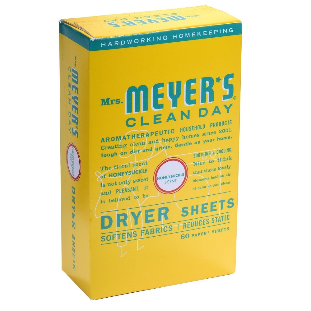 slide 5 of 5, Mrs. Meyer's Clean Day Honeysuckle Scent Dryer Sheets, 80 ct