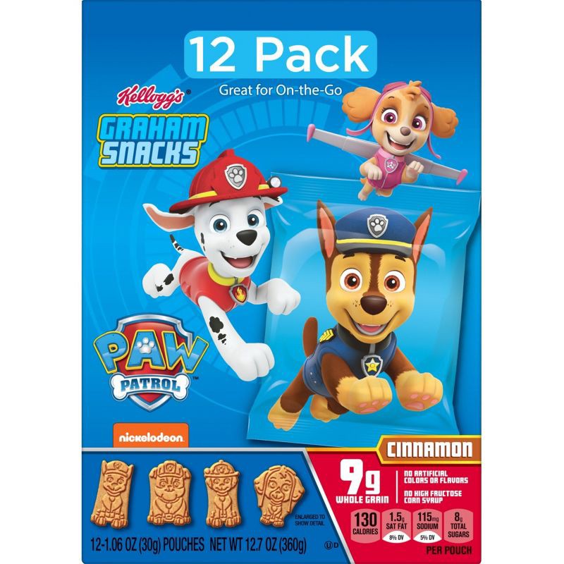 slide 8 of 11, Kellogg's Snacks Paw Patrol Grahams Snack Pack - 12.7oz/12ct, 12.7 oz, 12 ct